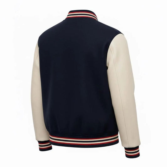 Blouson université homme bleu tendance