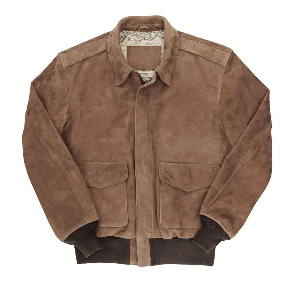 Veste aviateur homme Patrouille de France cuir suédé