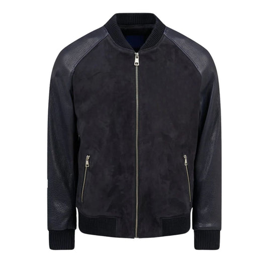 Veste aviateur homme en suédé noir style bombardier