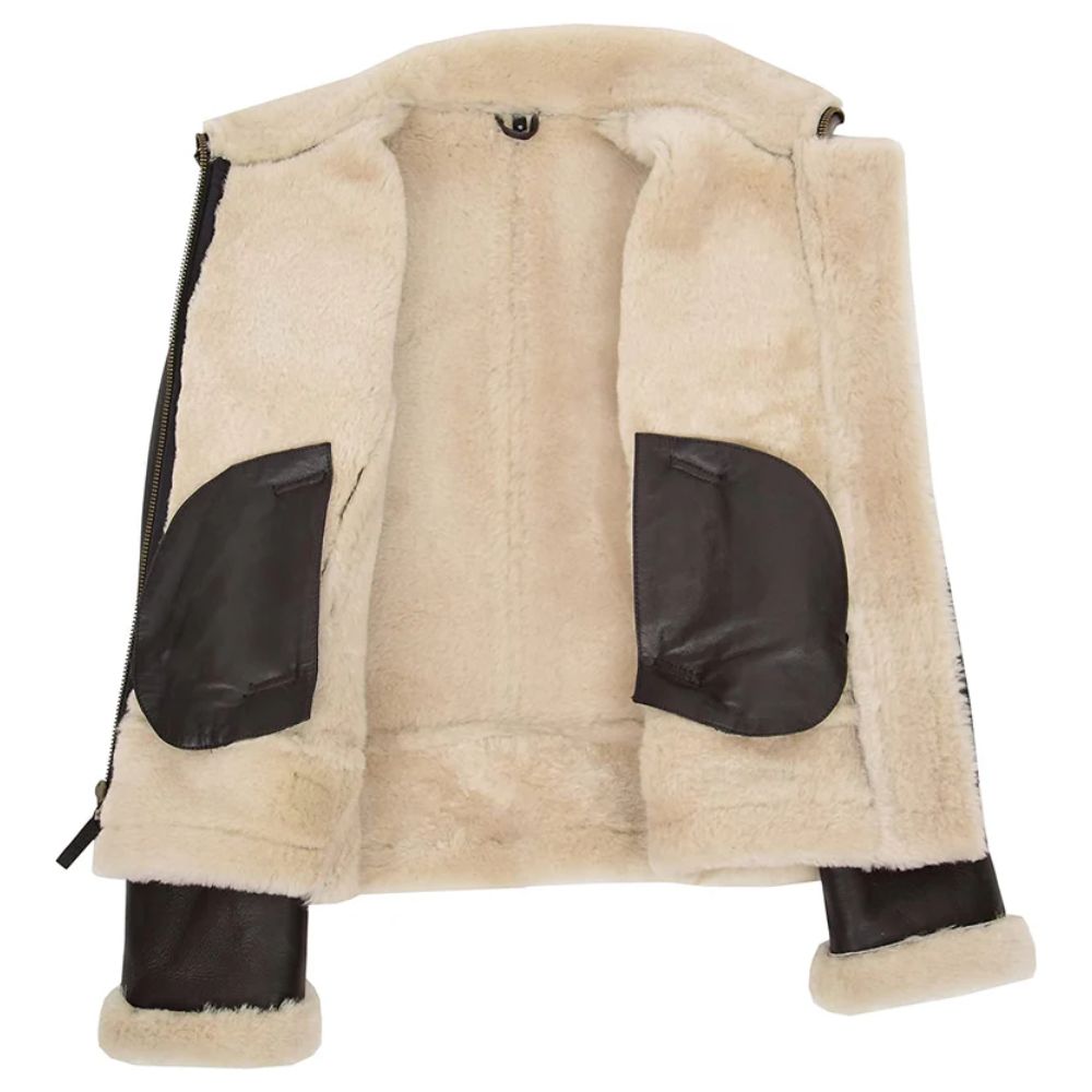 Blouson mouton retourné femme chaud avec capuche