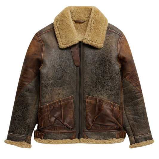 Veste aviateur authentique en peau lainée pour homme