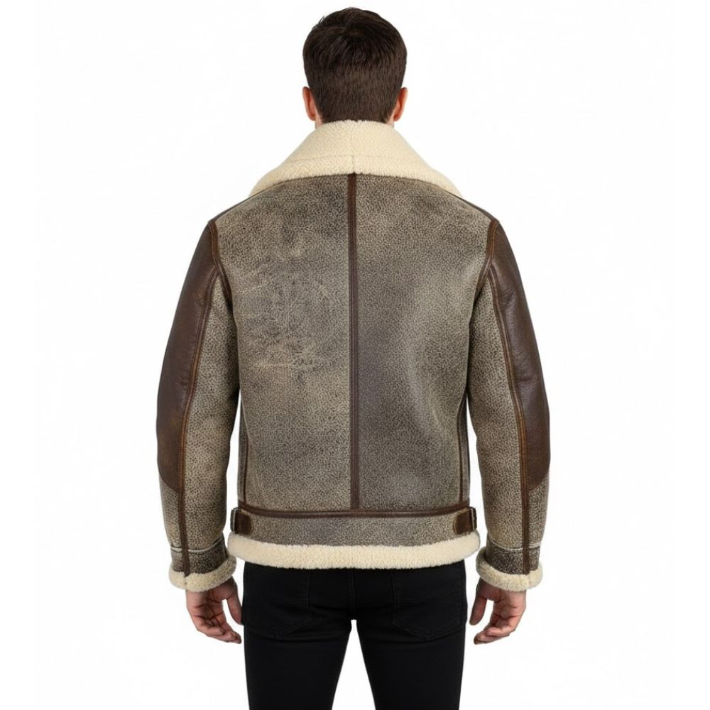 Veste aviateur style pilote B3 homme en fourrure