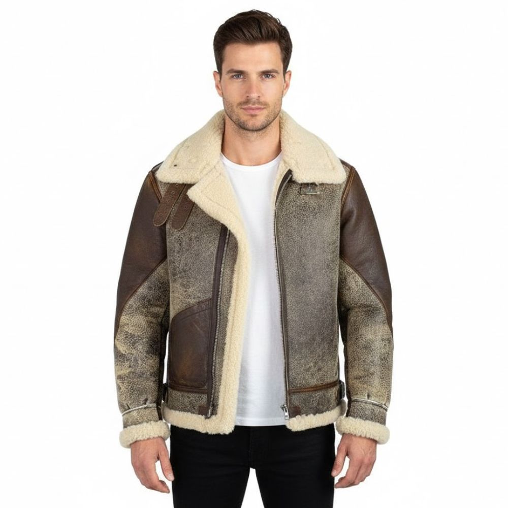 blouson aviateur B3 homme avec doublure mouton retourné chaude