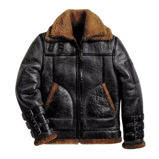 veste b3 raf homme cuir mouton noir