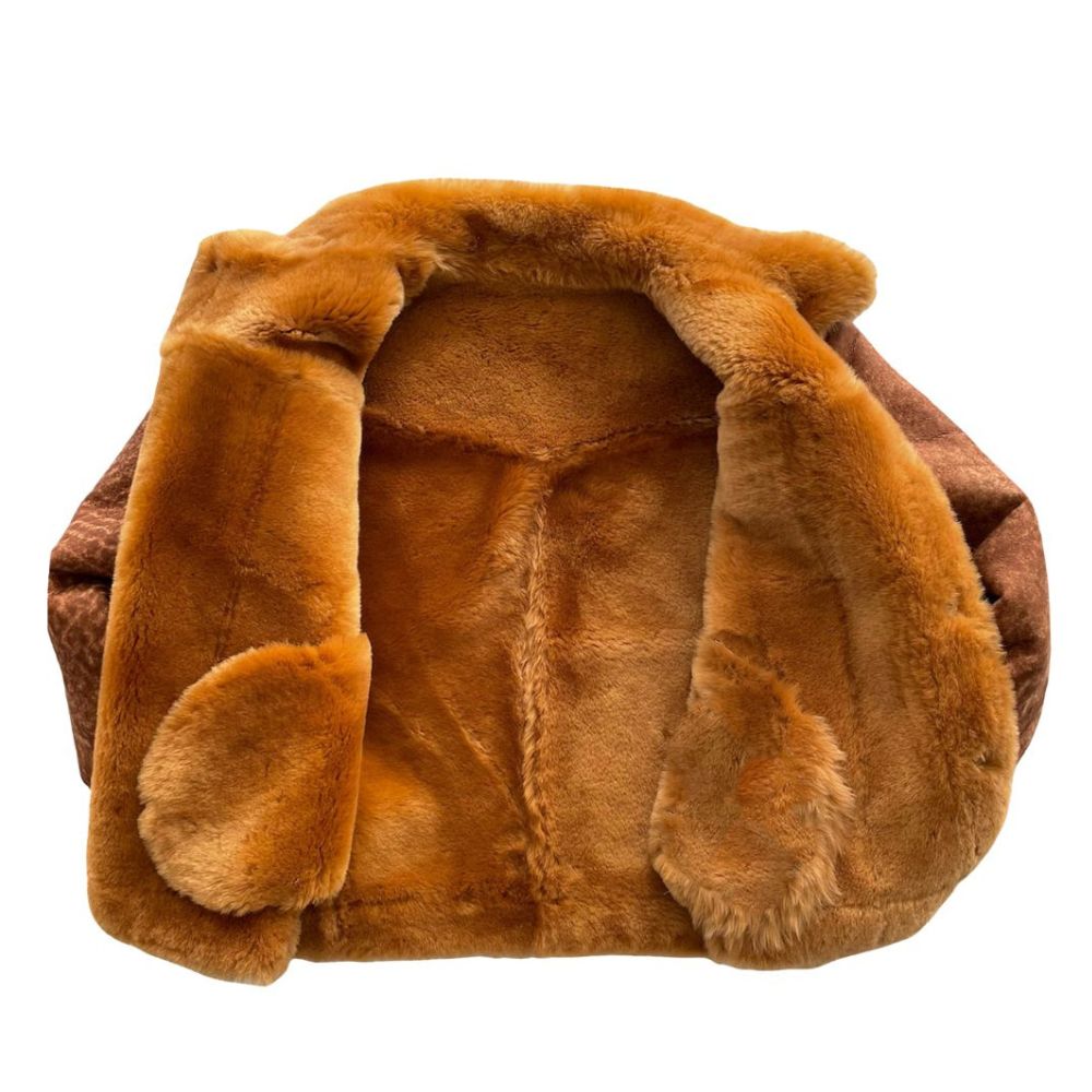 Veste style camionneur homme cuir mouton doublée chaude