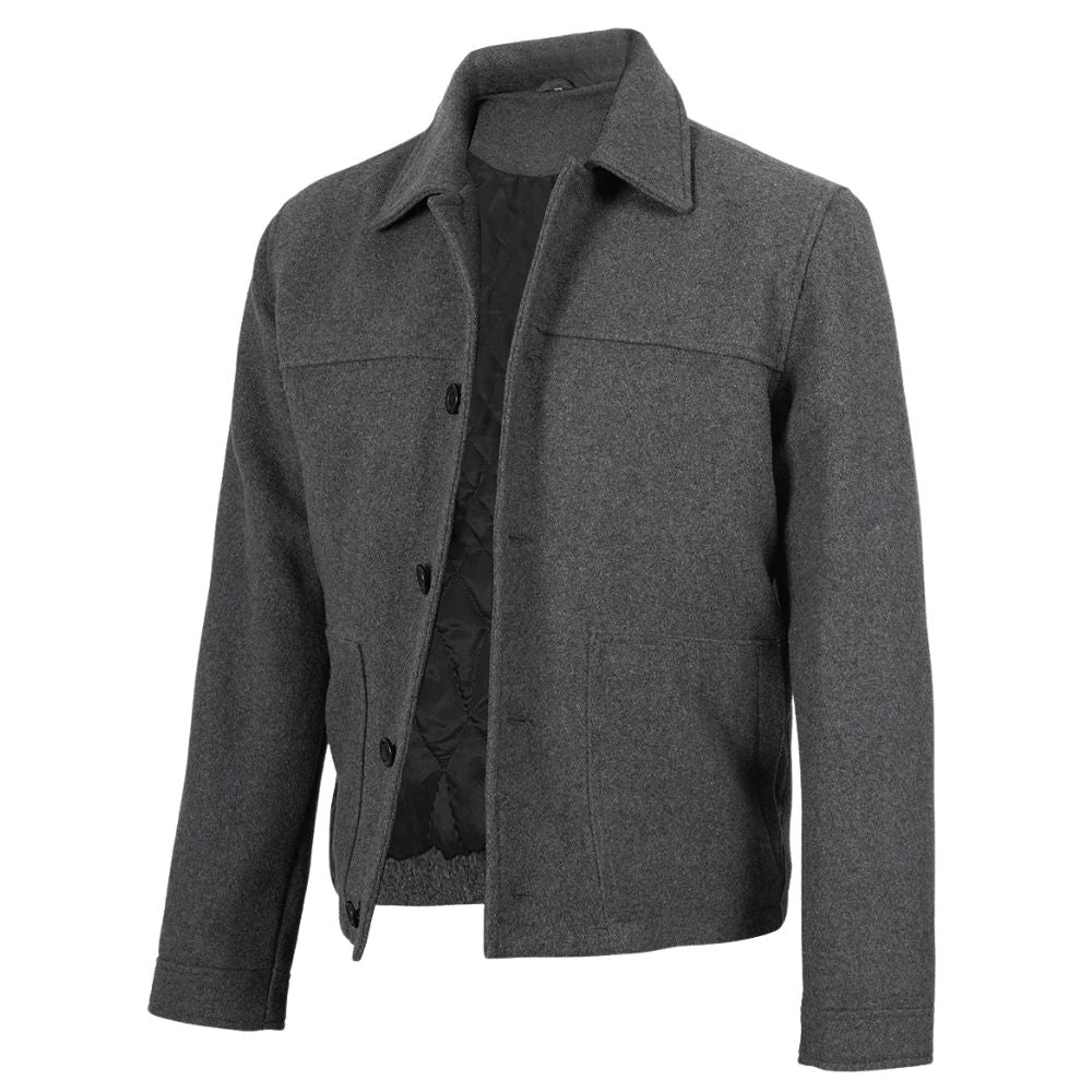 Veste homme laine grise au style moderne